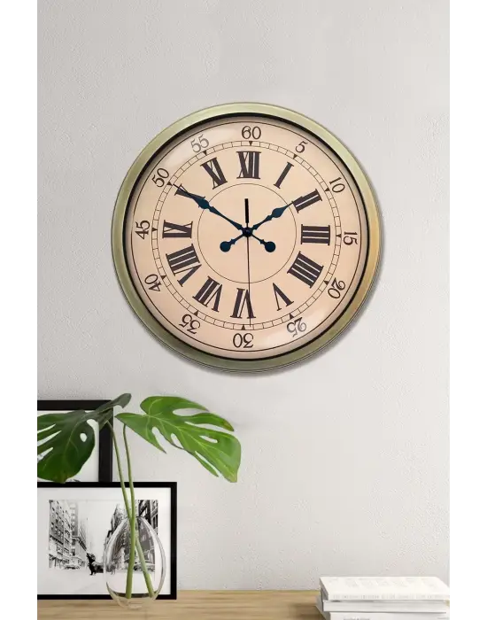 Nostalji Stil 40 Cm Metal Eskitme Duvar Saati