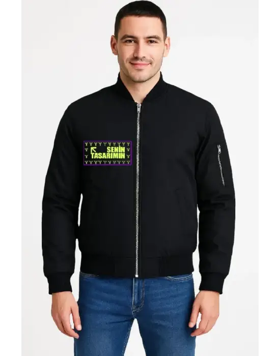 Ön Arka Bomber Ceket - Siyah
