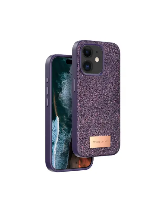 Onegif Apple İphone 11 Bright Simli Kapak - Derin Mor