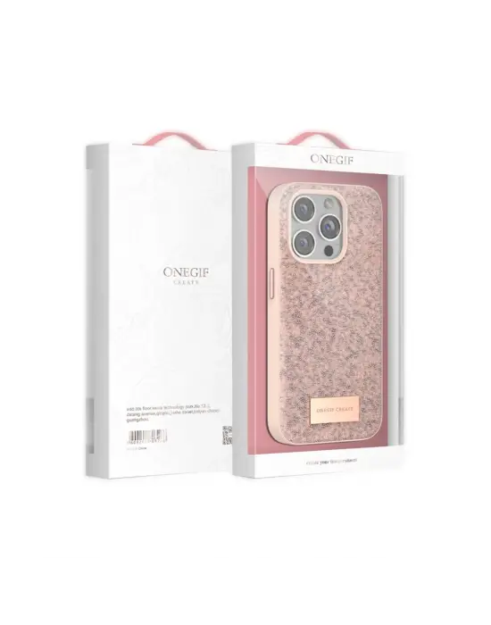 Onegif Apple İphone 11 Bright Simli Kapak - Pembe