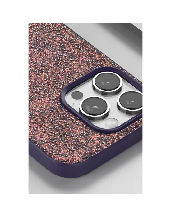 Onegif Apple İphone 16 Pro Max Bright Simli Kapak - Derin Mor