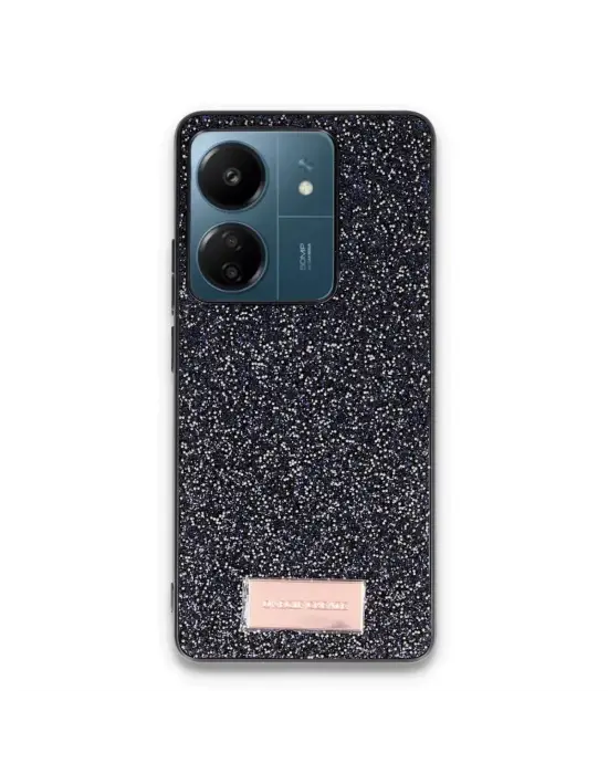 Onegif Xiaomi Redmi 13c Bright Simli Kapak - Siyah