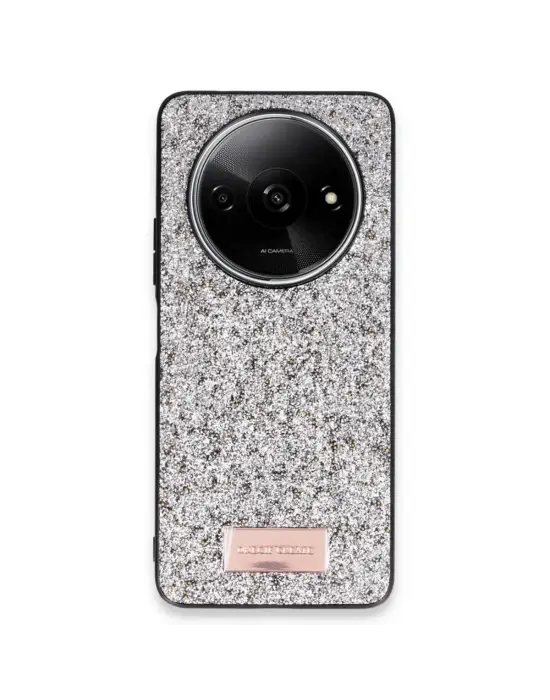Onegif Xiaomi Redmi A3 4g Bright Simli Kapak - Gümüş