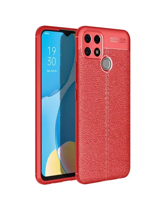 Oppo A15 Kılıf Auto Focus Kapak - Kırmızı
