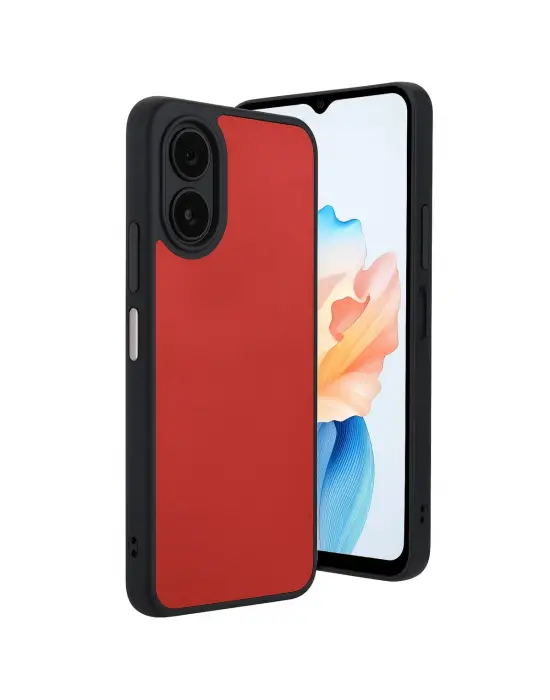 Oppo A38 Kılıf Aras Deri Kapak - Kırmızı