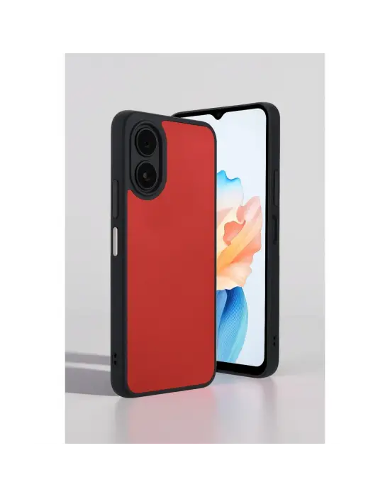 Oppo A38 Kılıf Aras Deri Kapak - Kırmızı
