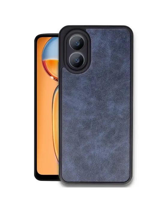 Oppo A38 Kılıf Aras Deri Kapak - Lacivert