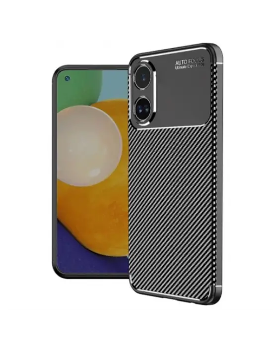 Oppo A38 Kılıf Auto Focus Karbon Kapak - Siyah