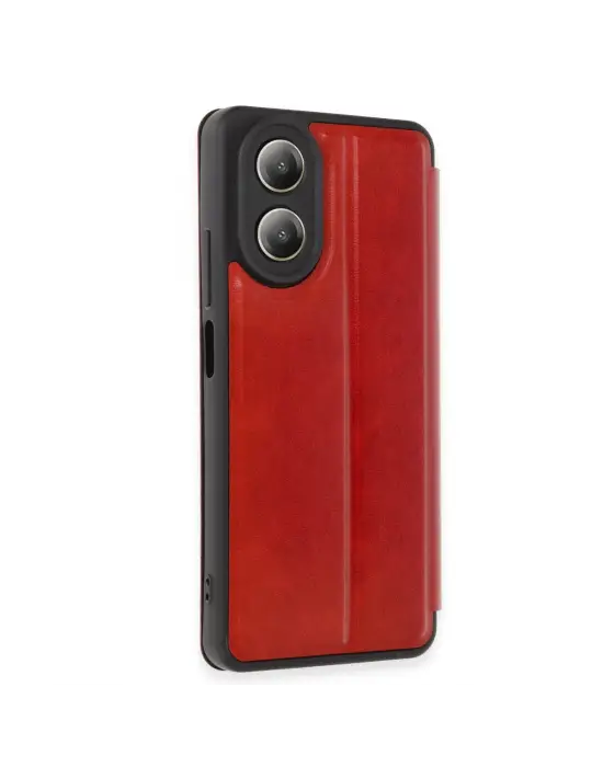Oppo A38 Kılıf Flip Cover - Kırmızı