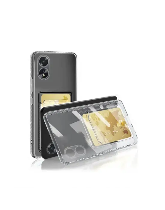 Oppo A38 Kılıf Kart Şeffaf Silikon - Şeffaf