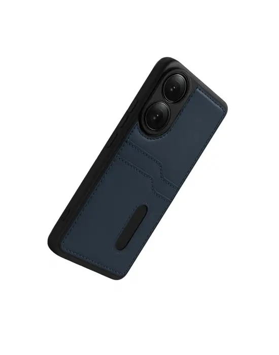 Oppo A38 Sara Kartvizitli Deri Kılıf - Lacivert
