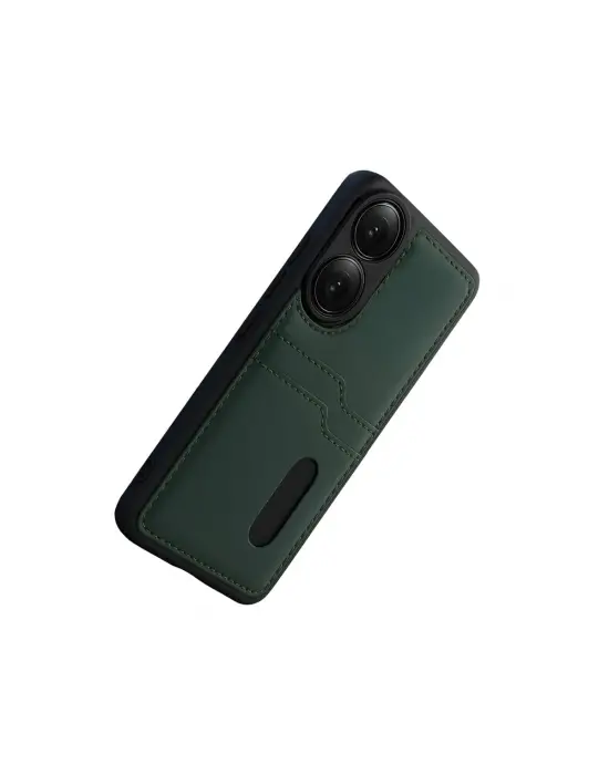 Oppo A38 Sara Kartvizitli Deri Kılıf - Yeşil