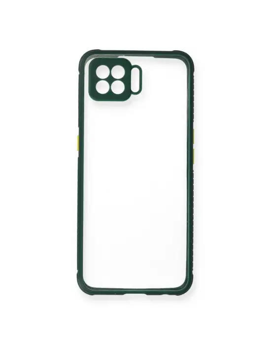 Oppo A73 Kılıf Miami Şeffaf Silikon - Koyu Yeşil