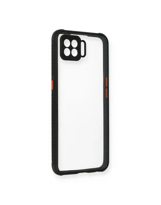 Oppo A73 Kılıf Miami Şeffaf Silikon - Siyah