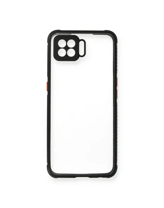 Oppo A73 Kılıf Miami Şeffaf Silikon - Siyah