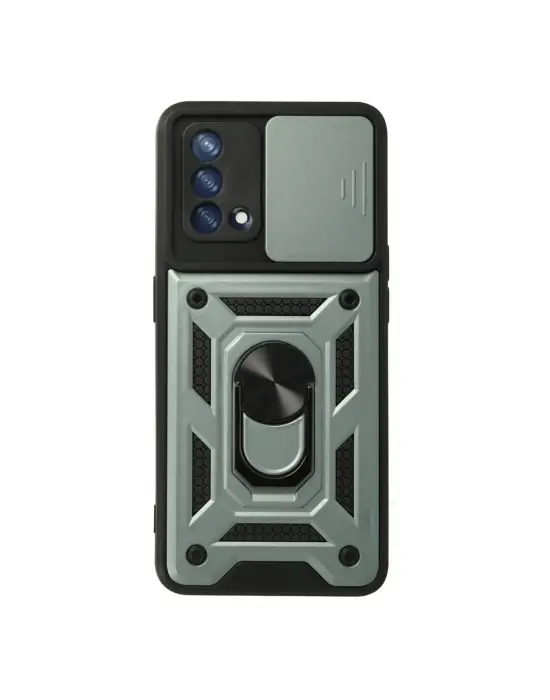 Oppo A74 4g Kılıf Pars Lens Yüzüklü Silikon - Yeşil
