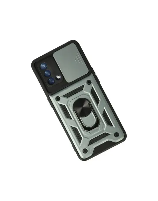 Oppo A74 4g Kılıf Pars Lens Yüzüklü Silikon - Yeşil