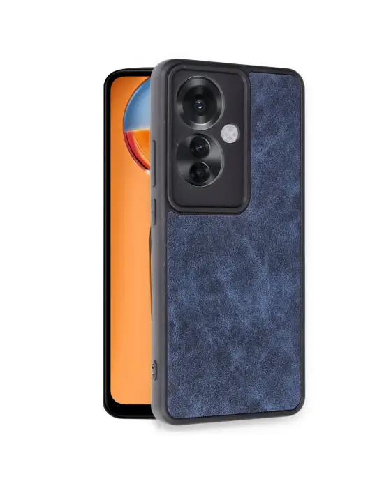 Oppo Reno 11f Kılıf Aras Deri Kapak - Lacivert