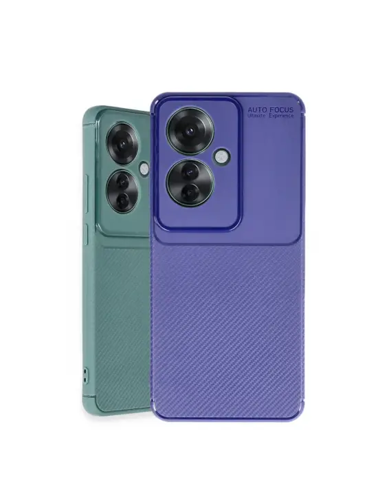 Oppo Reno 11f Kılıf Auto Focus Karbon Kapak - Lacivert
