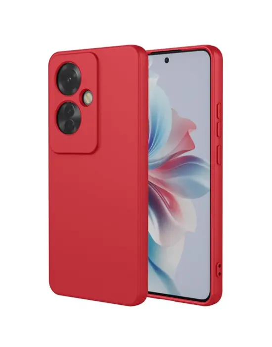 Oppo Reno 11f Kılıf First Silikon - Kırmızı