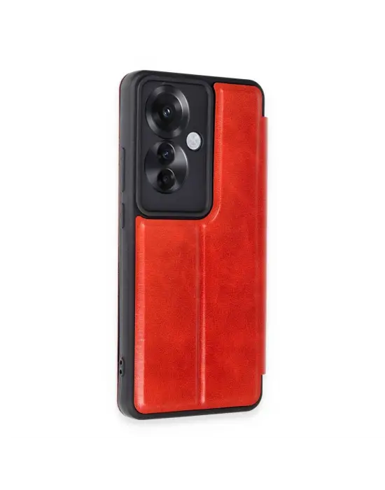 Oppo Reno 11f Kılıf Flip Cover - Kırmızı