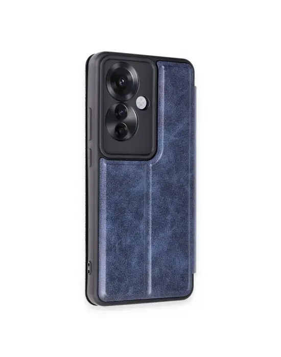 Oppo Reno 11f Kılıf Flip Cover - Lacivert