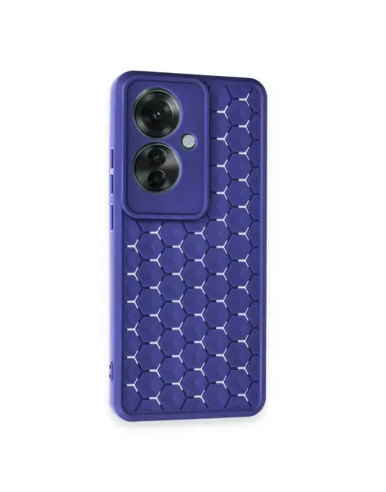 Oppo Reno 11f Kılıf Petek Silikon Kapak - Lacivert