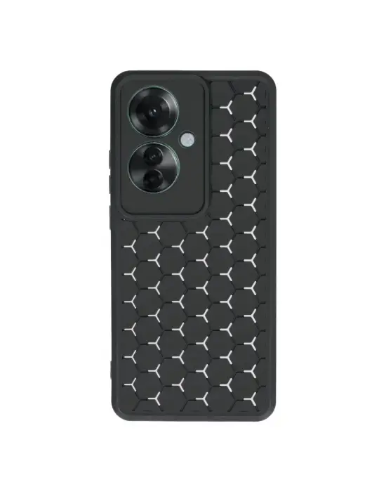 Oppo Reno 11f Kılıf Petek Silikon Kapak - Siyah