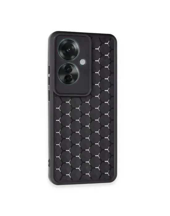 Oppo Reno 11f Kılıf Petek Silikon Kapak - Siyah