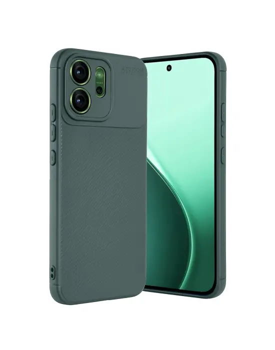 Oppo Reno 14f Auto Focus Karbon Kapak - Koyu Yeşil