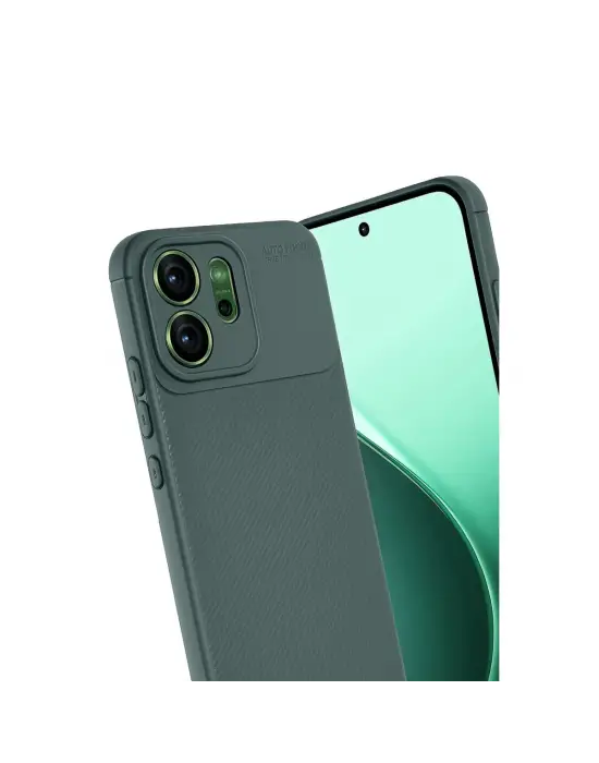 Oppo Reno 14f Auto Focus Karbon Kapak - Koyu Yeşil