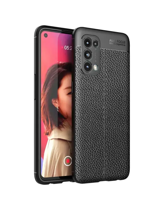 Oppo Reno 5 Kılıf Auto Focus Kapak - Siyah