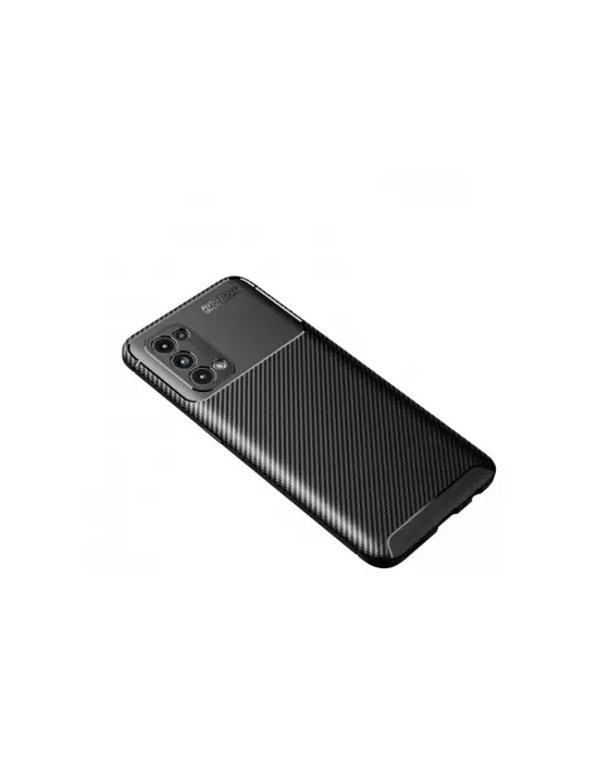 Oppo Reno 5 Kılıf Auto Focus Karbon Kapak - Siyah