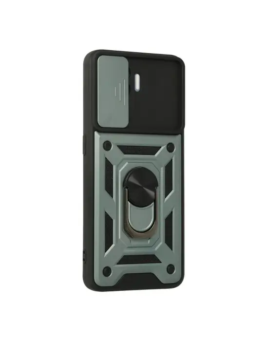 Oppo Reno 5 Lite Kılıf Pars Lens Yüzüklü Silikon - Yeşil