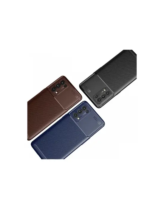 Oppo Reno 5 Pro Kılıf Auto Focus Karbon Kapak - Siyah