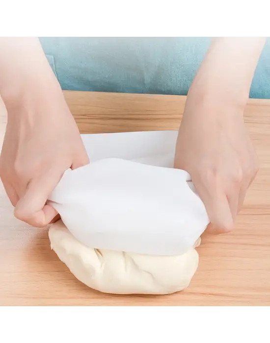 Orta Hamur Torbası Silikon Şeffaf Hamur Yoğurma Torbası Ekmek Makarna Mantı  Hamuru Kolay Yo