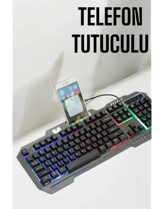 Oyuncu Klavyesi Q Klavye Rgb Işıklı Mouse Hediyeli
