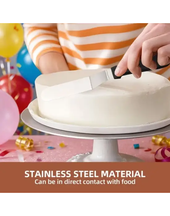 Paslanmaz Çelik L Tipi Pastacı Spatulası