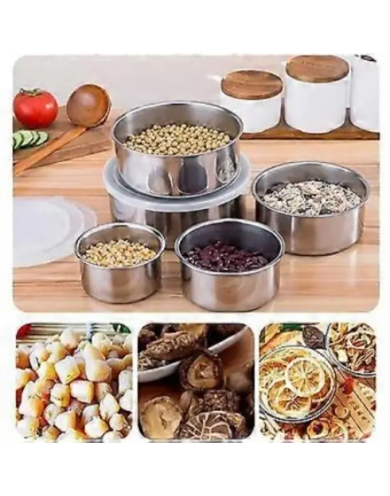 Paslanmaz Çelik Yemek Saklama Kabı Seti