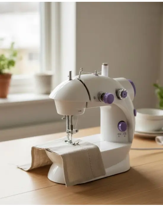 Pedallı Mini Dikiş Makinesi Çift Makara Kilitli Dikiş