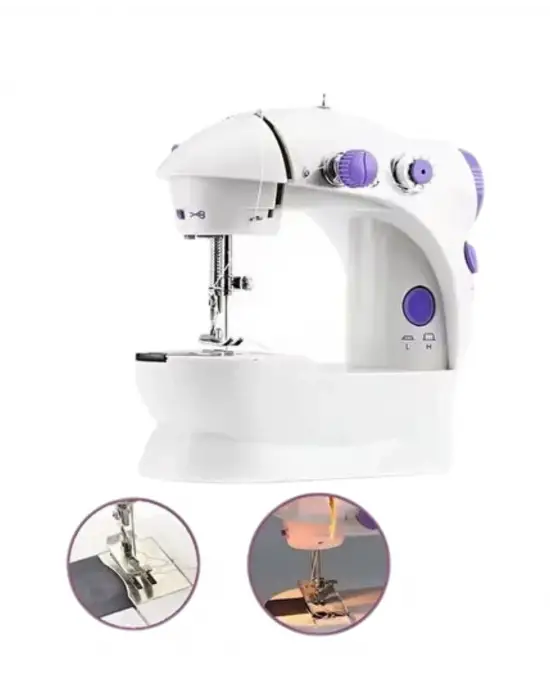 Pedallı Mini Dikiş Makinesi Çift Makara Kilitli Dikiş