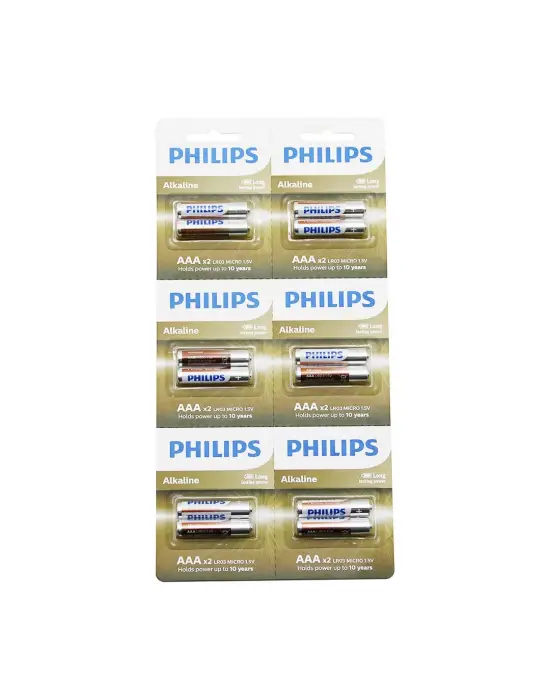 Phılıps  Alkaline İnce - Aaa - 1.5v  Pil  12pcs= 2li X 6