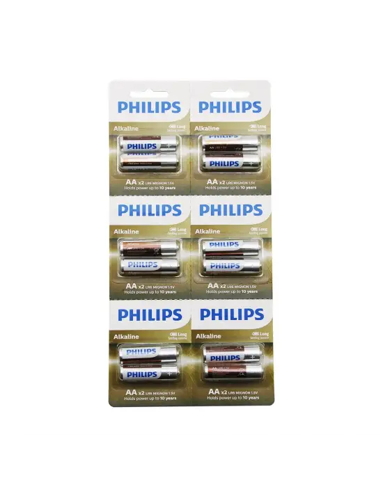 Phılıps  Alkaline Kalem - Aa - 1.5v  Pil  12pcs= 2li X 6
