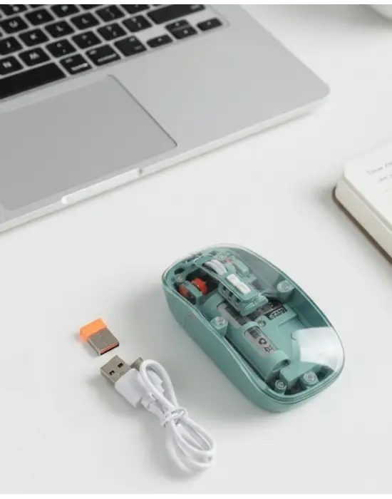 Pilli Kablosuz Mouse Bluetooth Ve Usb Uyumlu Sessiz Tıklama
