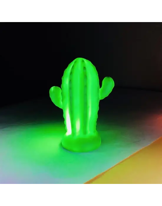 Pilli Silikon Led Işıklı Sevimli Kaktüs Gece Lambası Aydınlatması