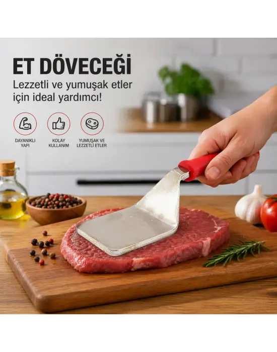 Plastik Saplı - Metal Et Dövecek