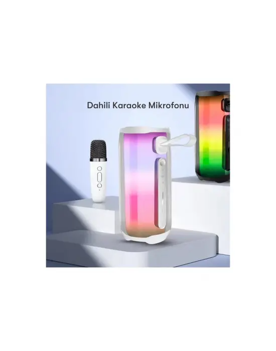 Pluse 5 Mikrofonlu Rgb Kablosuz Hoparlör - Siyah