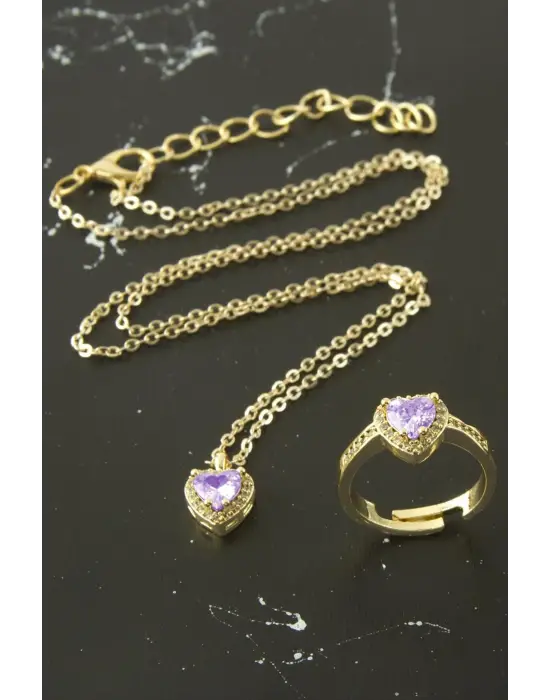 Pnr Kalp Zirkon Taşlı Set Koyle