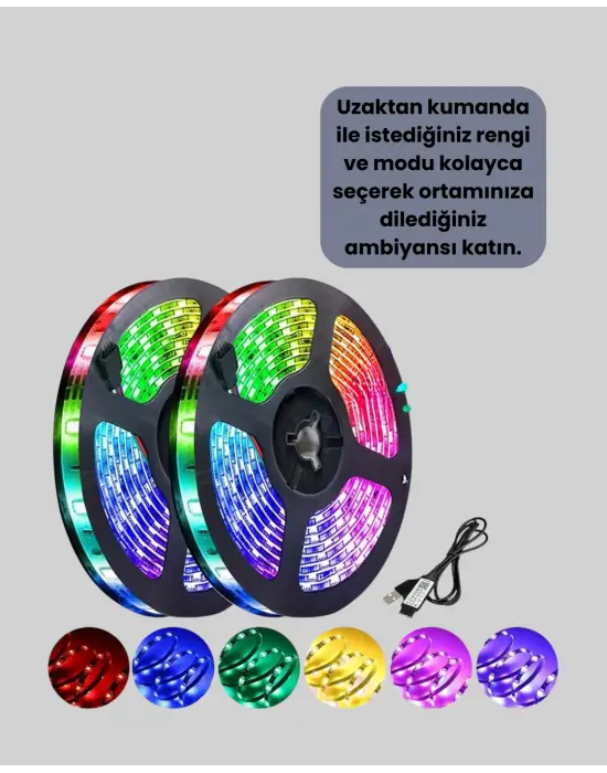 Pratik Kurulumlu 5 Metre Kumandalı Şerit Led