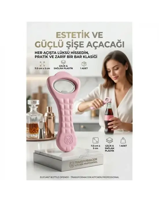 Pratik Şişe Açacağı | Ergonomik Barmen Tipi Sağlam Gazoz ve İçecek Açacağı 723196